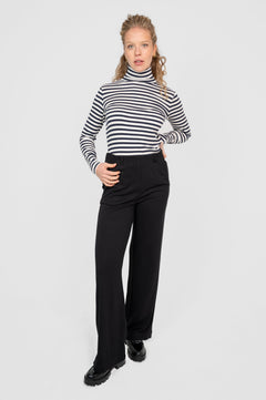 Wide Leg Jersey Pants Black