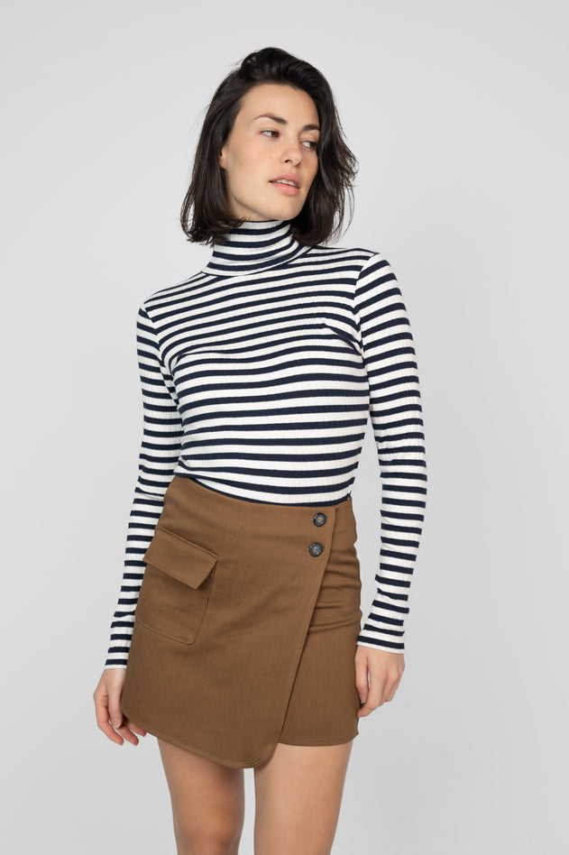 Striped Longsleeve Turtleneck Navy/White