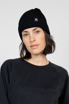 Mena Merino Beanie Black