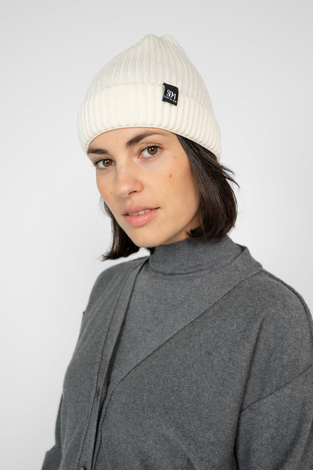 Mena Merino Beanie Off-White