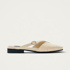 Adria Onix Cream Leather Mules
