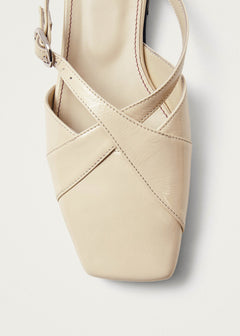 Adria Onix Cream Leather Mules