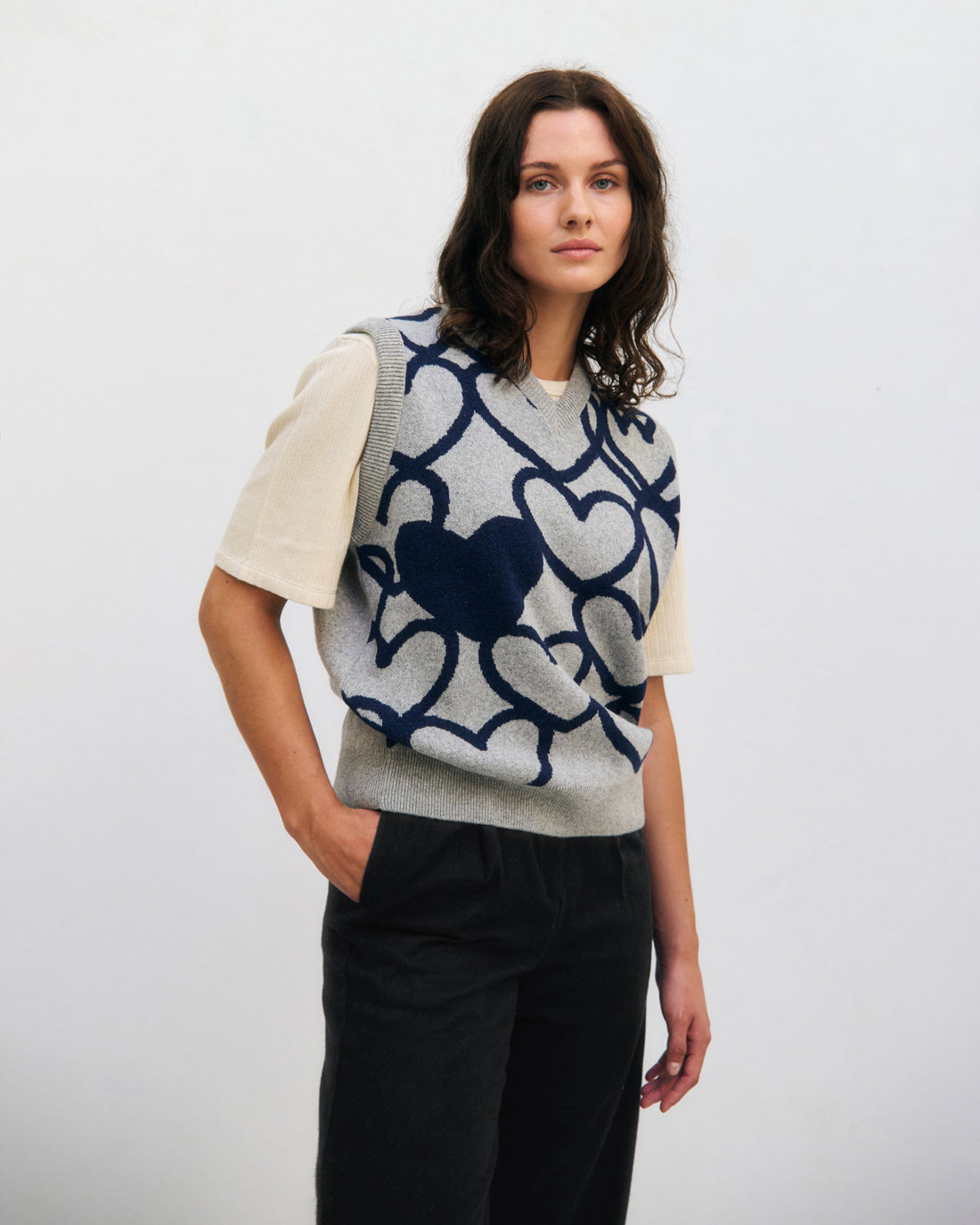 Affection Knitted Vest Warm Anthracite