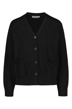 Airisto Knitted Cotton Cardigan Raven Black