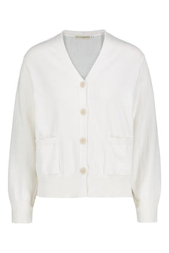 Airisto Knitted Cotton Cardigan Swan White