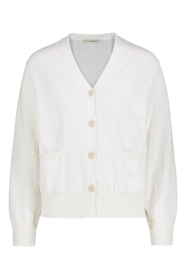 Airisto Knitted Cotton Cardigan Swan White