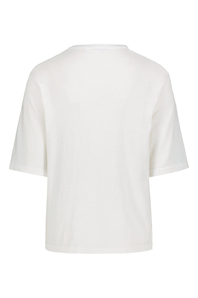 Airisto Knitted Cotton T-Shirt Swan White
