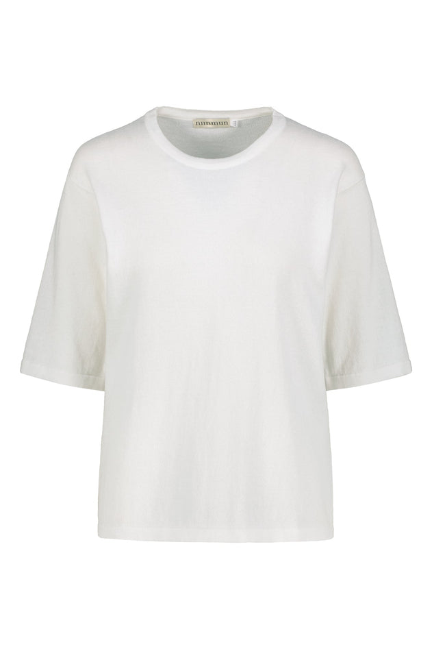 Airisto Knitted Cotton T-Shirt Swan White