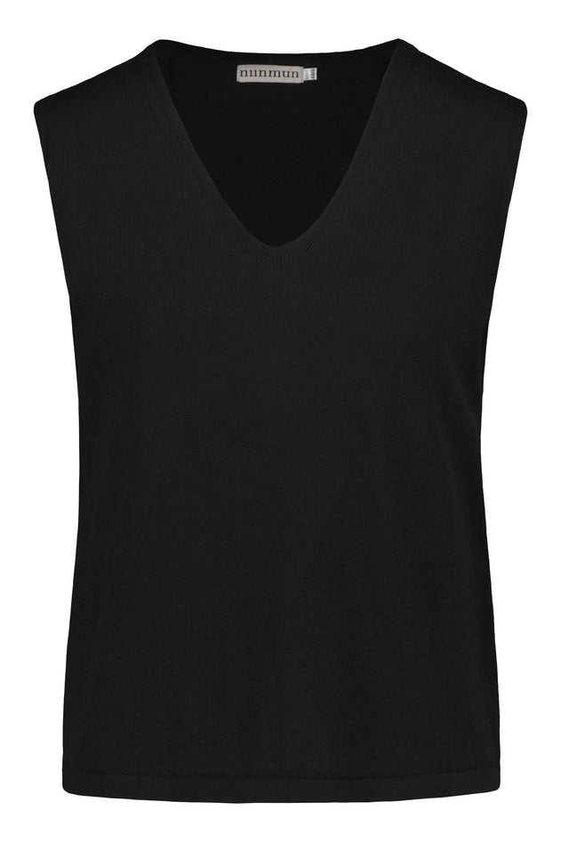 Airisto Knitted Cotton Top Raven Black