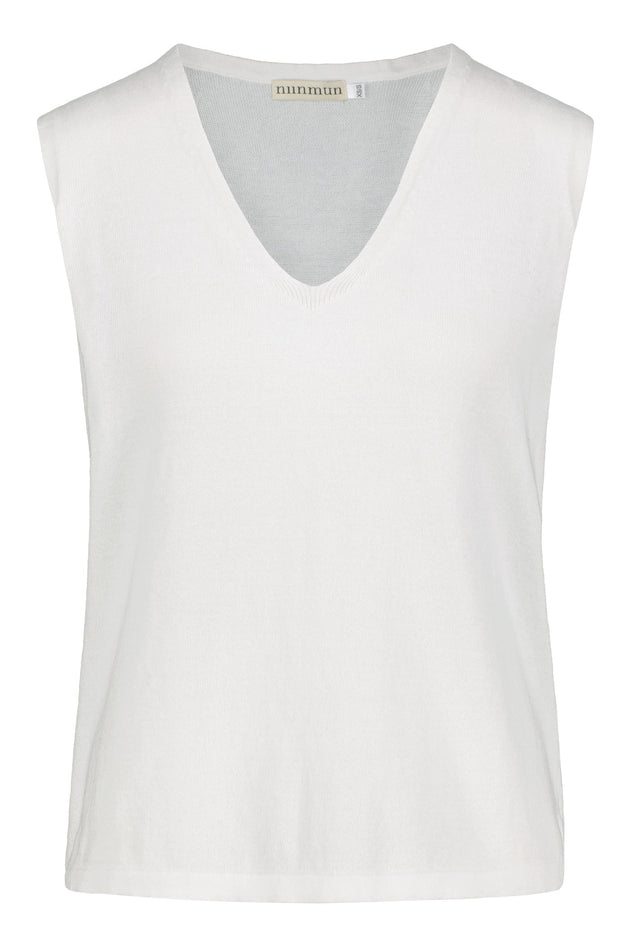 Airisto Knitted Cotton Top Swan White