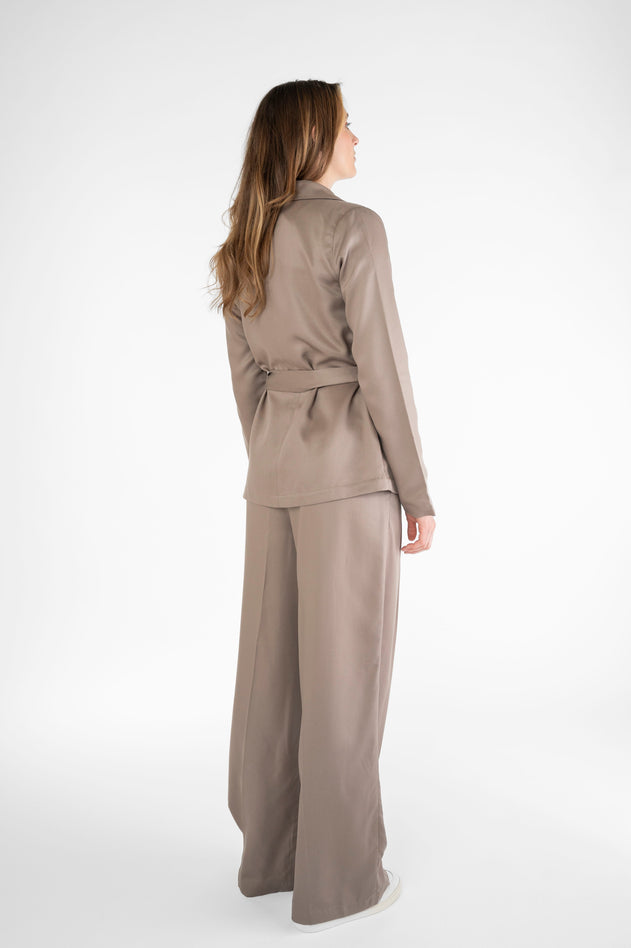 Light Wide Leg Pants Taupe