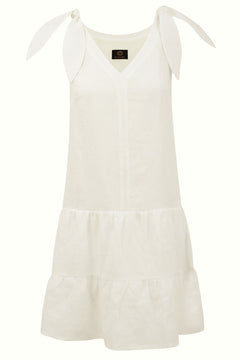 Enteliér Linen Tied Dress Ecru