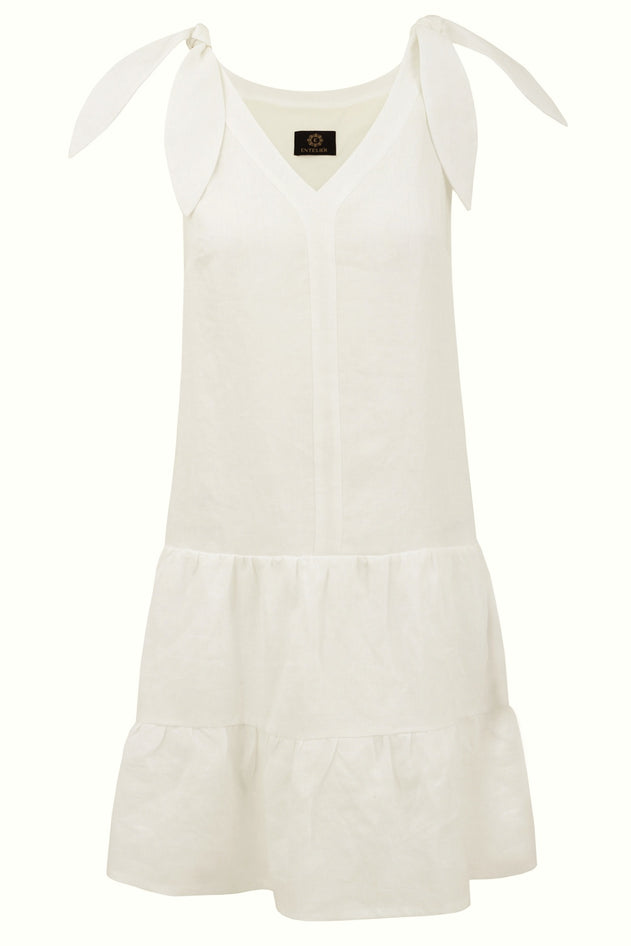 Enteliér Linen Tied Dress Ecru