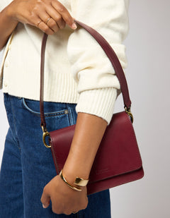 Audrey Mini Bag Classic Leather Dark Cherry