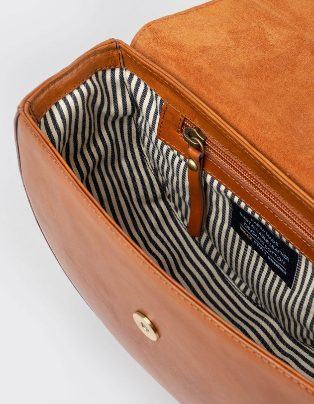 Ava Classic Leather Bag Cognac