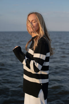 Marina Merino Jumper Black Striped