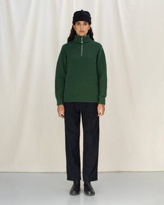 Heavy Knit Unisex Troyer Green