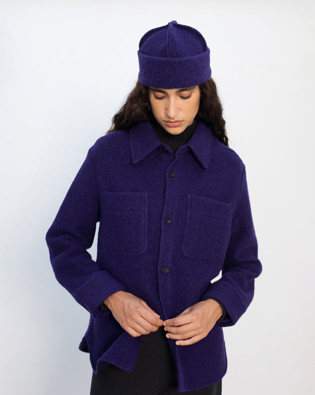 Thick Overshirt Wool-Blend Deep Purple