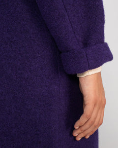 Formal Unisex Wool-Blend Coat Purple