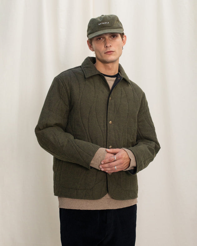 Quilt Organic Flannel Jacket Moss Green