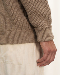 Heavy Knit Troyer Beige