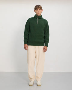 Heavy Knit Troyer Green