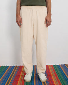 Wide Organic Cotton Cord Pant White