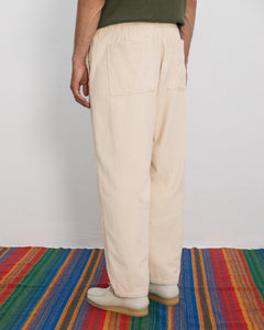 Wide Organic Cotton Cord Pant White