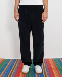 Wide Organic Cotton Cord Pant Black