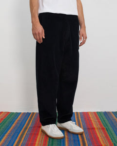 Wide Organic Cotton Cord Pant Black