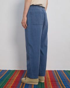 Recycled Denim Wide Unisex Pant Blue