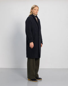 Formal Unisex Wool-Blend Coat Black