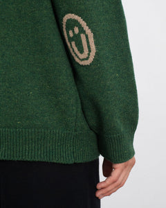 Smiley Knit Sweater Green