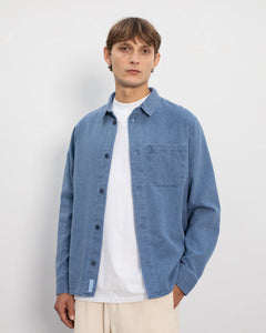 Casual Recycled Denim Shirt Blue