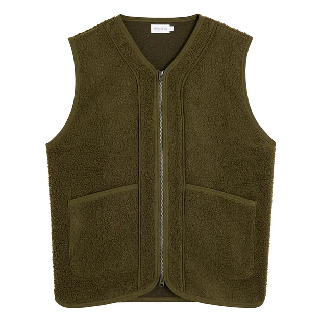 Goxo Fleece Waistcoat Olive