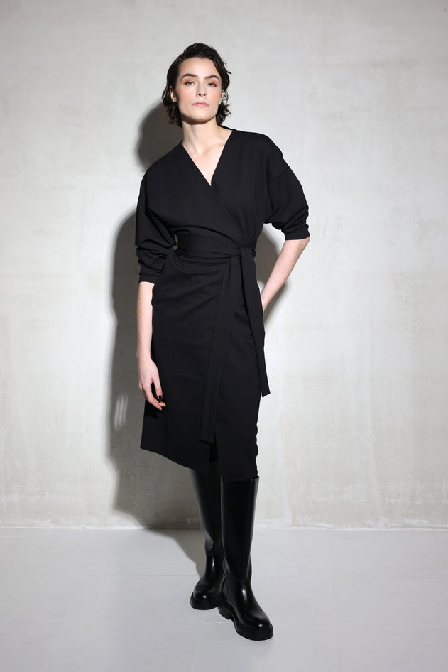 Nola Kimono Dress Black