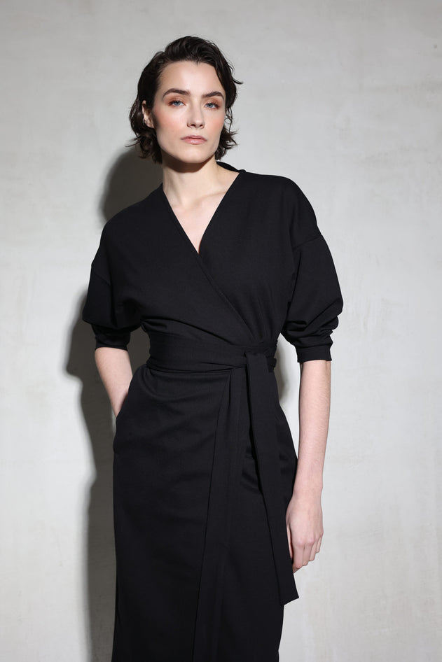 Nola Kimono Dress Black