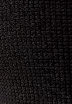 Bella Waffle Crop Top Black