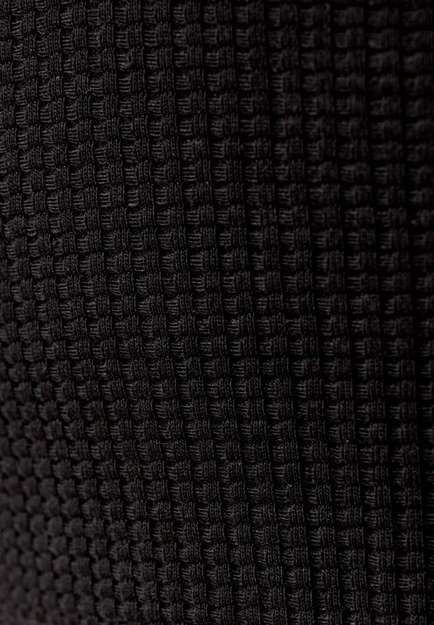 Bella Waffle Crop Top Black