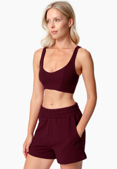 Bella Waffle Crop Top Bordeaux