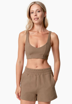 Bella Waffle Crop Top Gravel