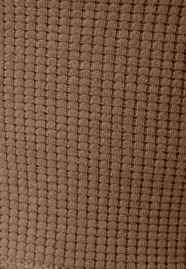 Bella Waffle Crop Top Gravel