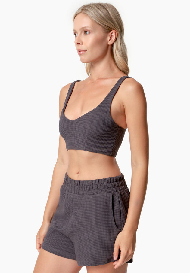 Bella Waffle Crop Top