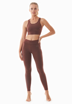 Lenna High Waist Organic Cotton Leggings Coffee Brown