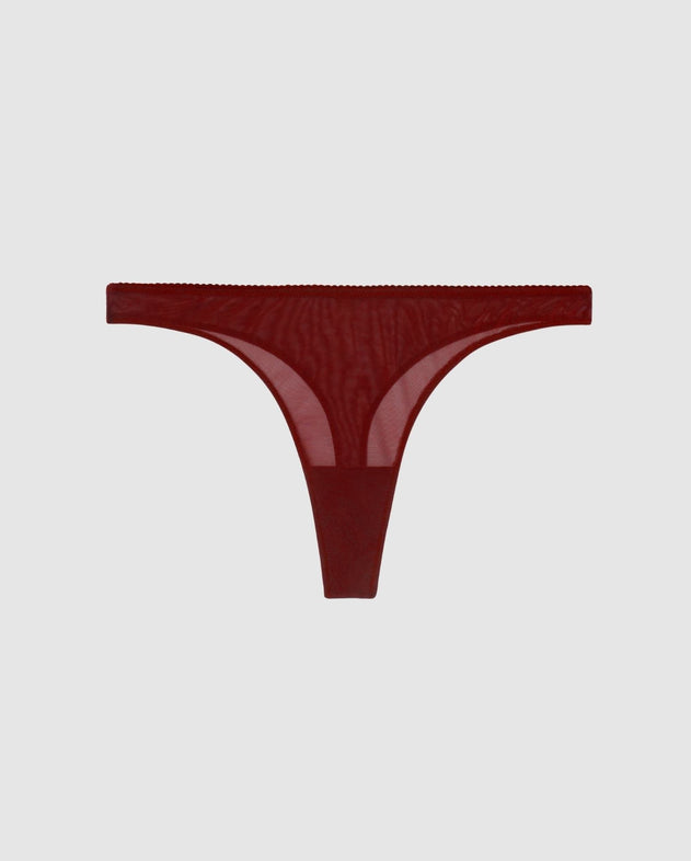 Mesh Thong Burgundy