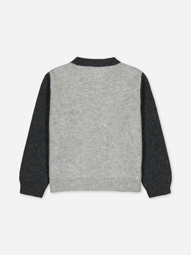 Baby's Cashmere Cardigan Colorblock Grey