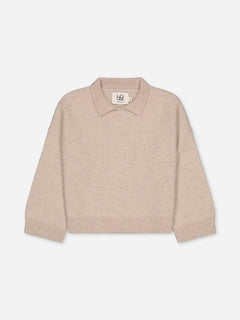 Kids' Cashmere Collared Polo Sweater Beige