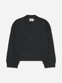 Kids' Cashmere Collared Polo Sweater Anthracite