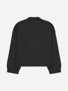 Kids' Cashmere Collared Polo Sweater Anthracite