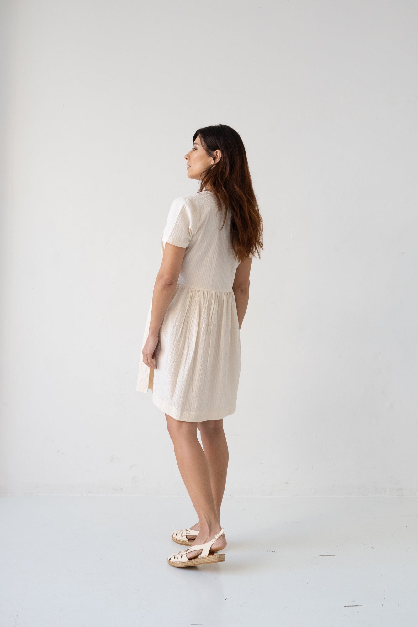 Benoit Beige Wrap Dress Off-White